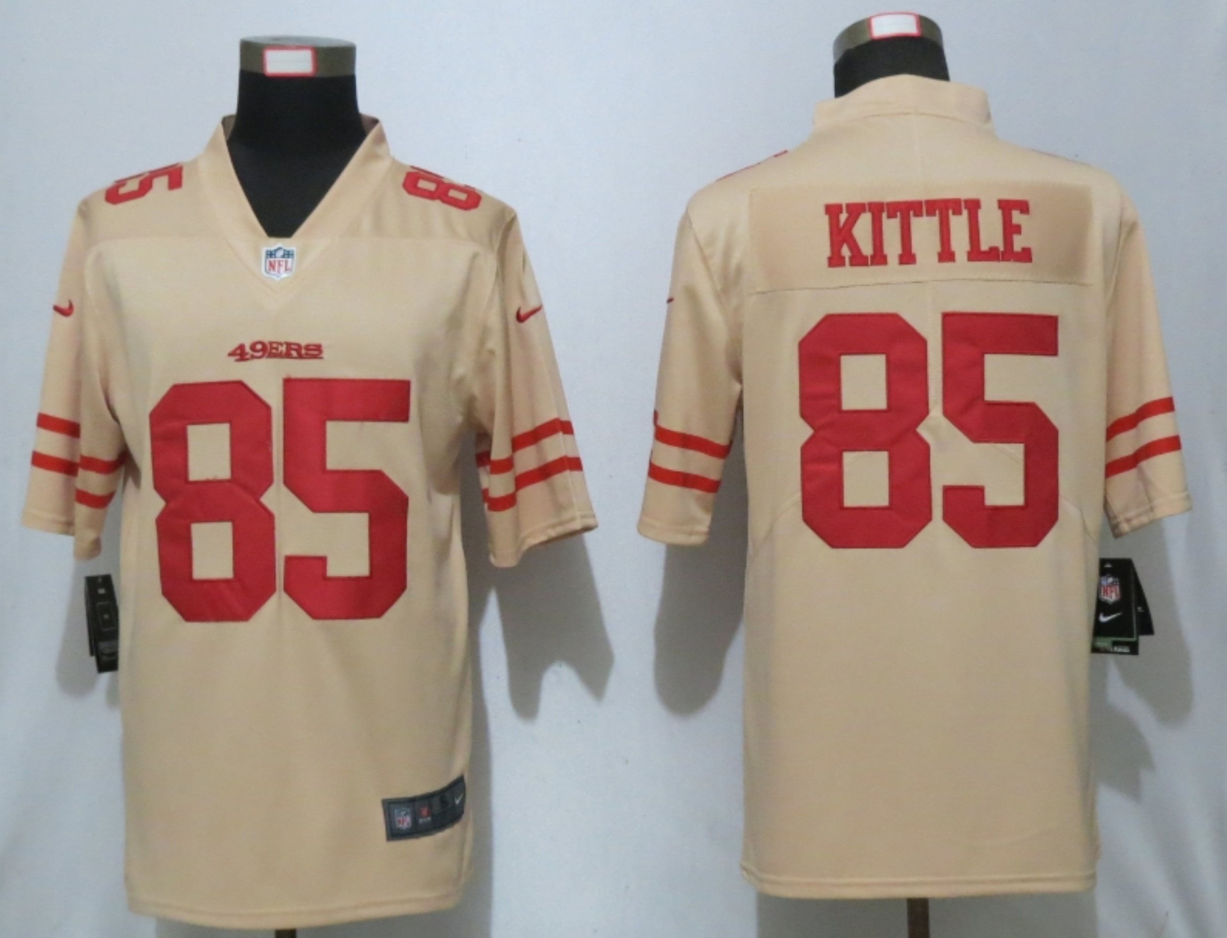 Men New Nike San Francisco 49ers 85 Kittle 2019 Vapor Untouchable Gold Inverted Legend Jersey